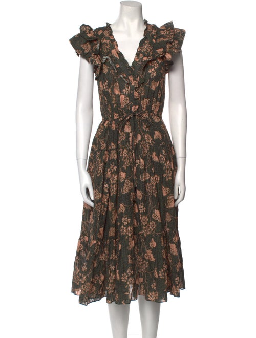Ulla Johnson Floral Print Midi Length Dress