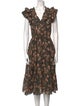 Ulla Johnson Floral Print Midi Length Dress