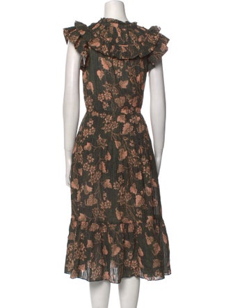 Ulla Johnson Floral Print Midi Length Dress