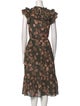 Ulla Johnson Floral Print Midi Length Dress