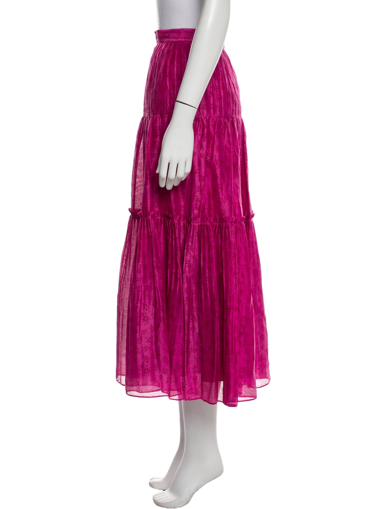 Ulla Johnson Pleated Accents Midi Length Skirt