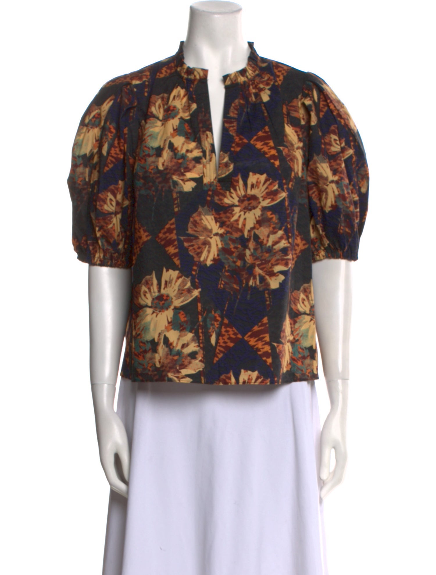 Ulla Johnson Floral Print V-Neck Blouse