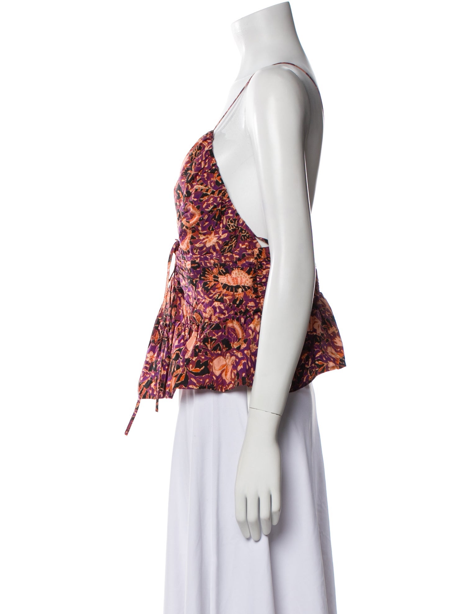 Ulla Johnson Floral Print V-Neck Crop Top w/ Tags