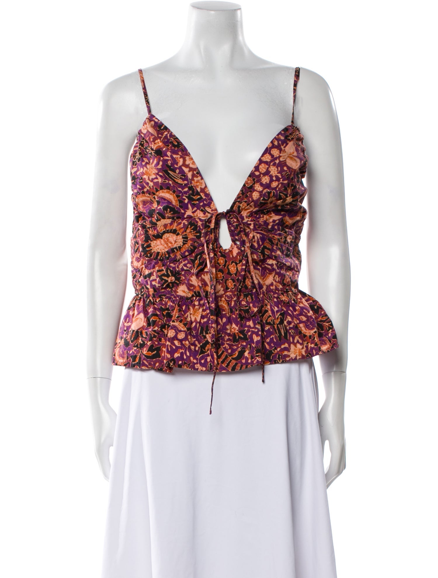 Ulla Johnson Floral Print V-Neck Crop Top w/ Tags