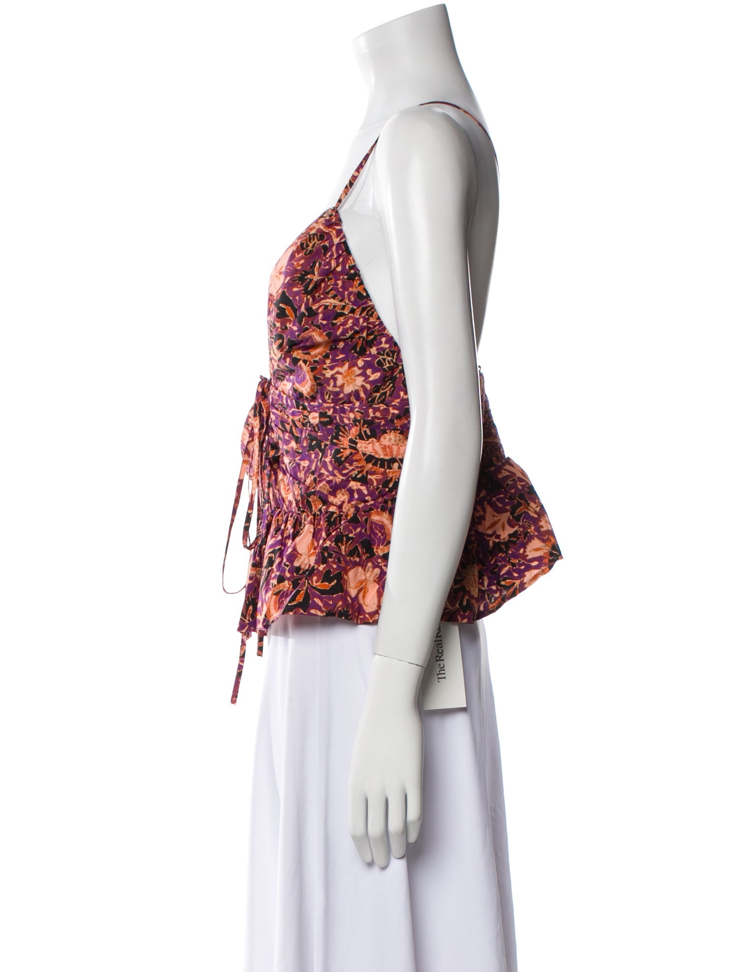 Ulla Johnson Floral Print V-Neck Crop Top w/ Tags
