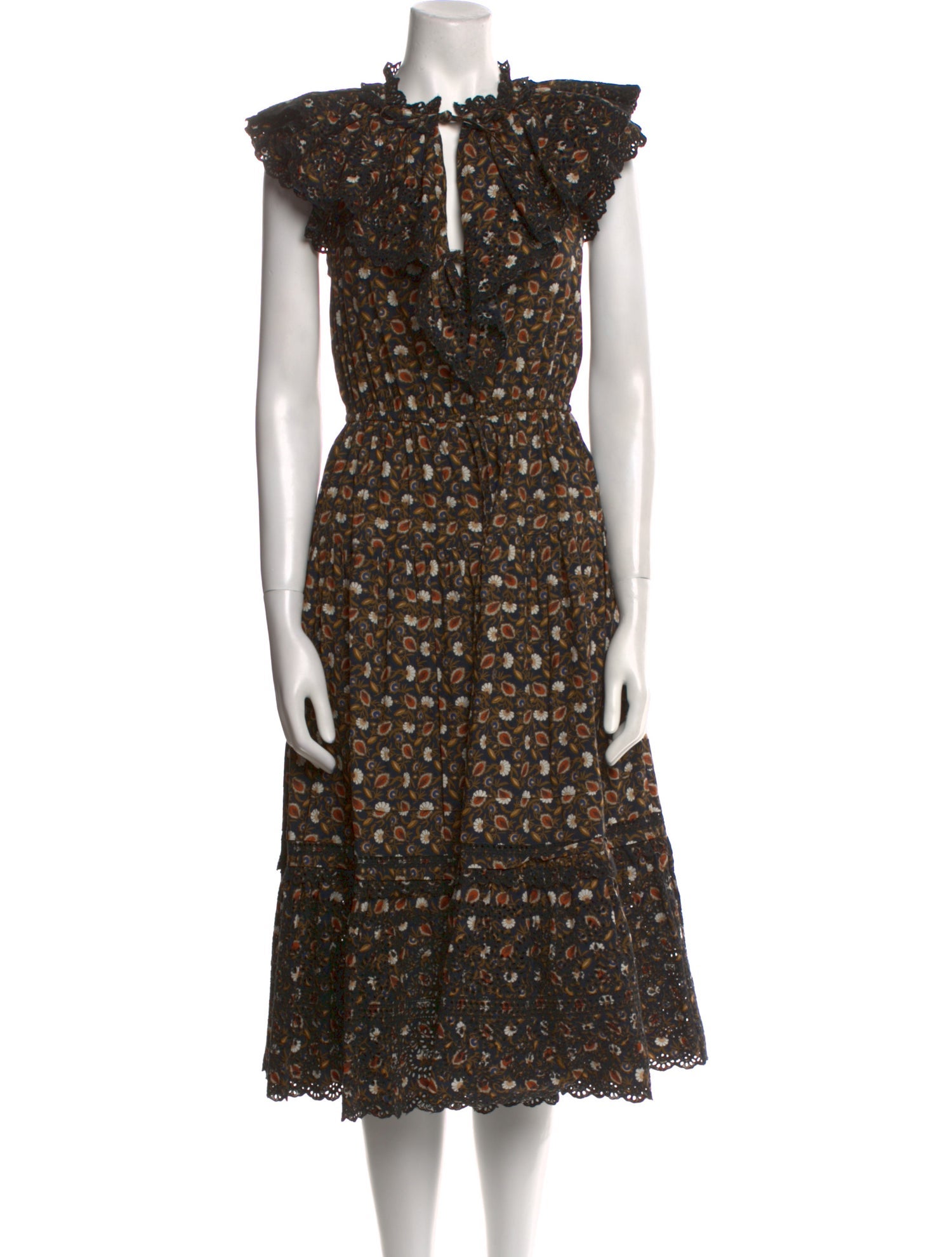 Ulla Johnson Floral Print Midi Length Dress