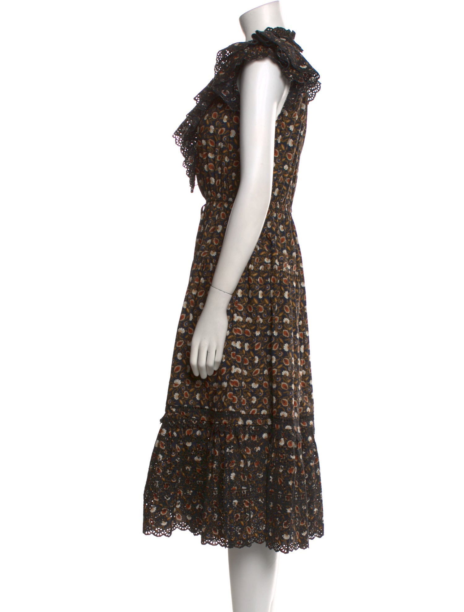 Ulla Johnson Floral Print Midi Length Dress