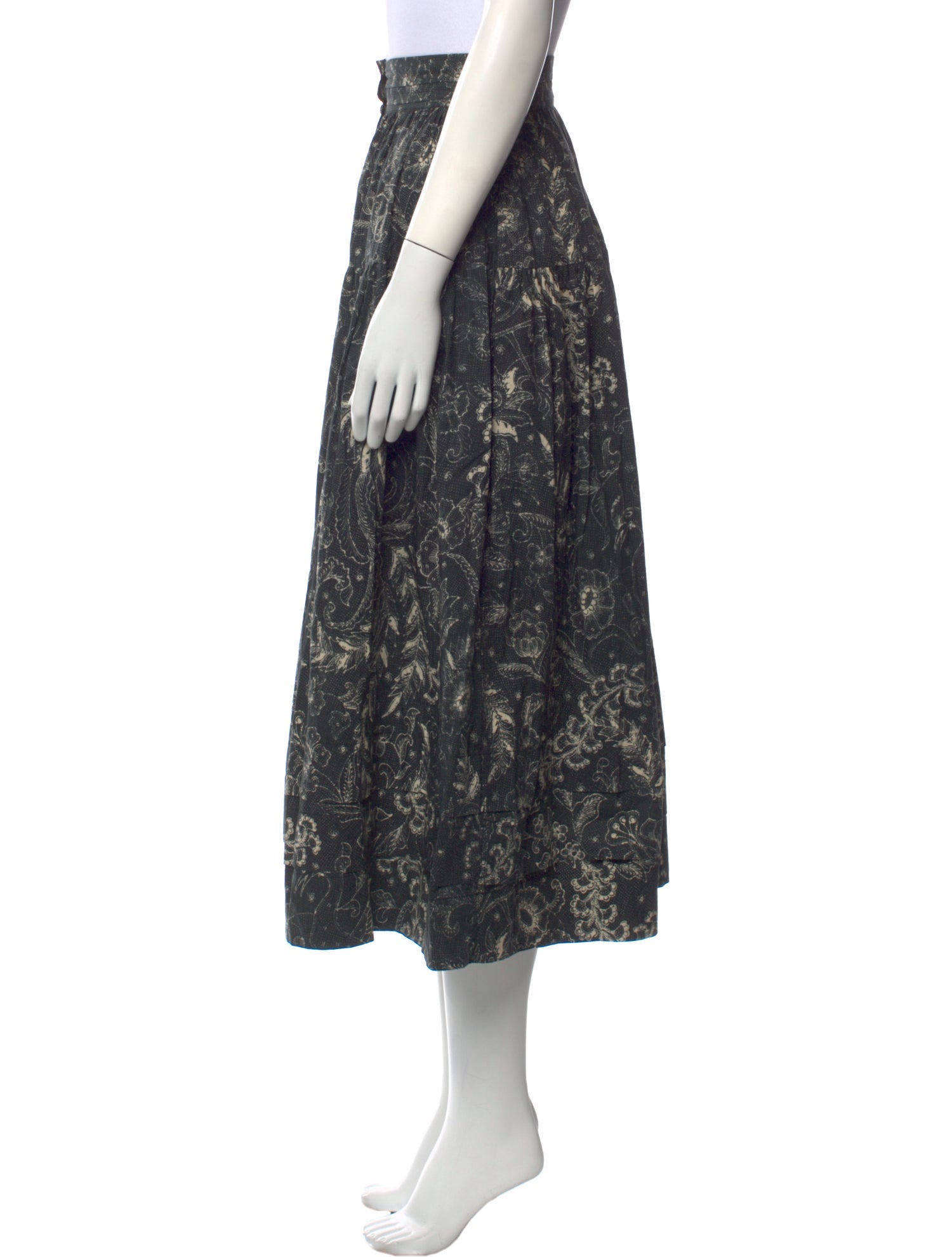 Ulla Johnson Floral Print Midi Length Skirt