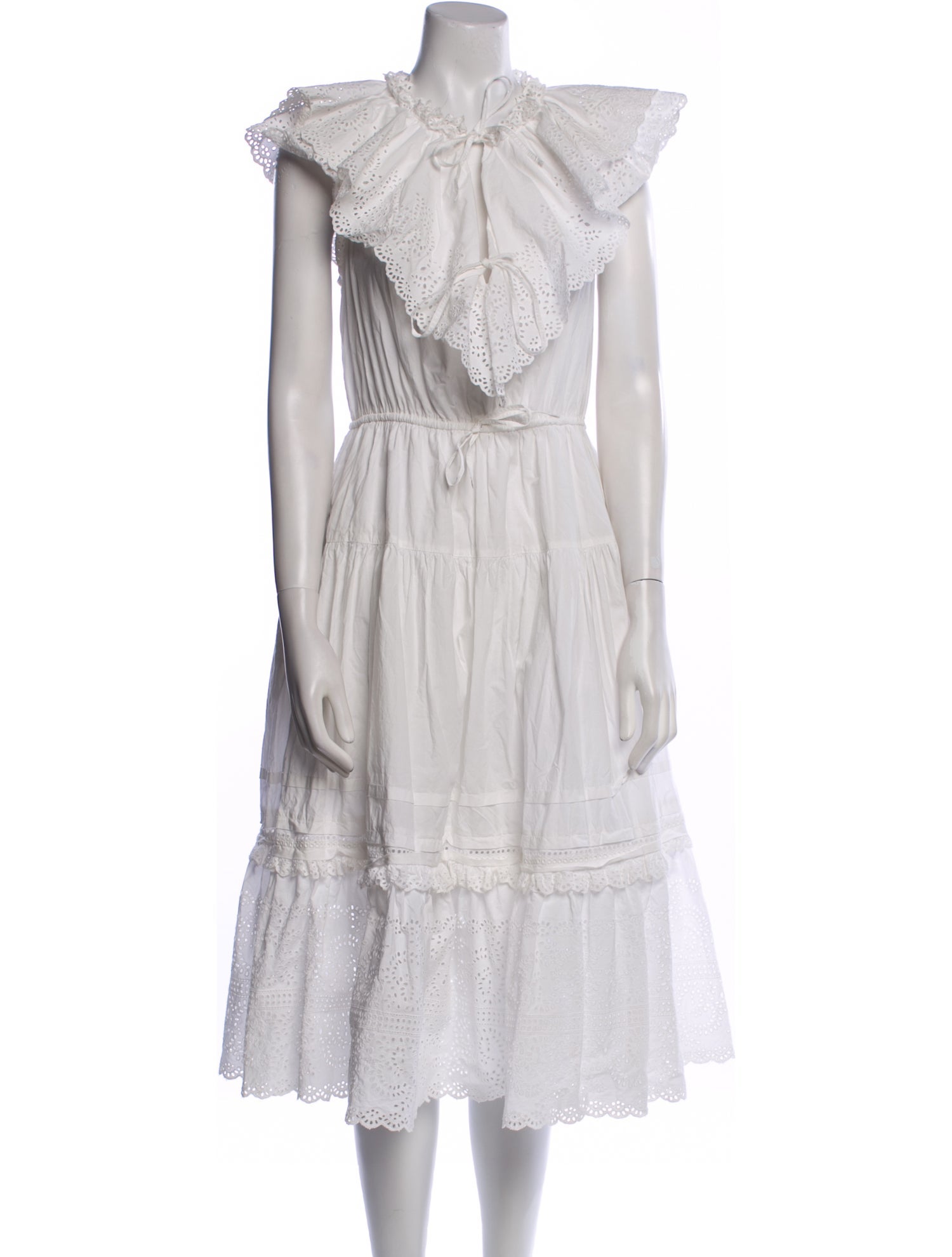 Ulla Johnson Tie Neck Midi Length Dress