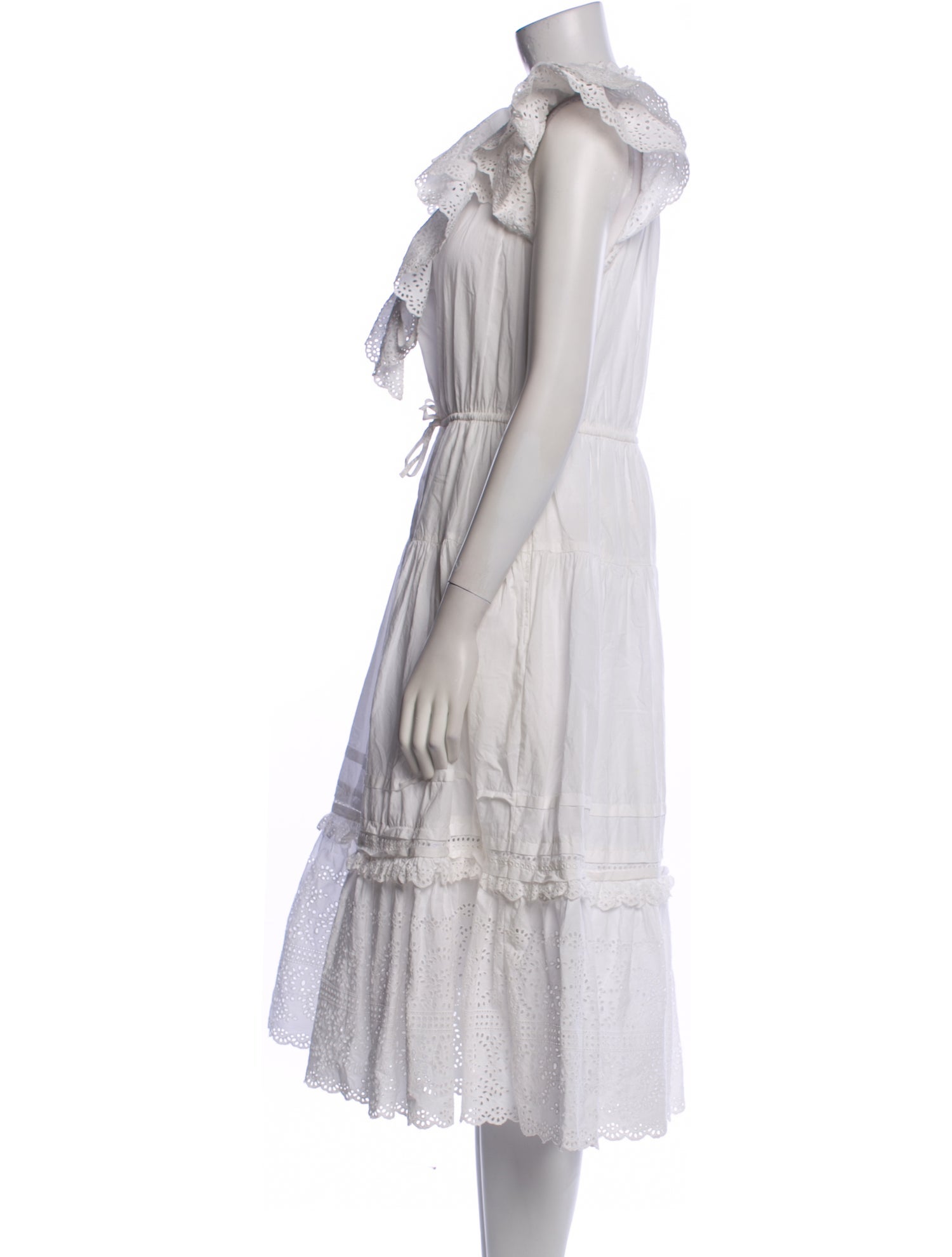 Ulla Johnson Tie Neck Midi Length Dress