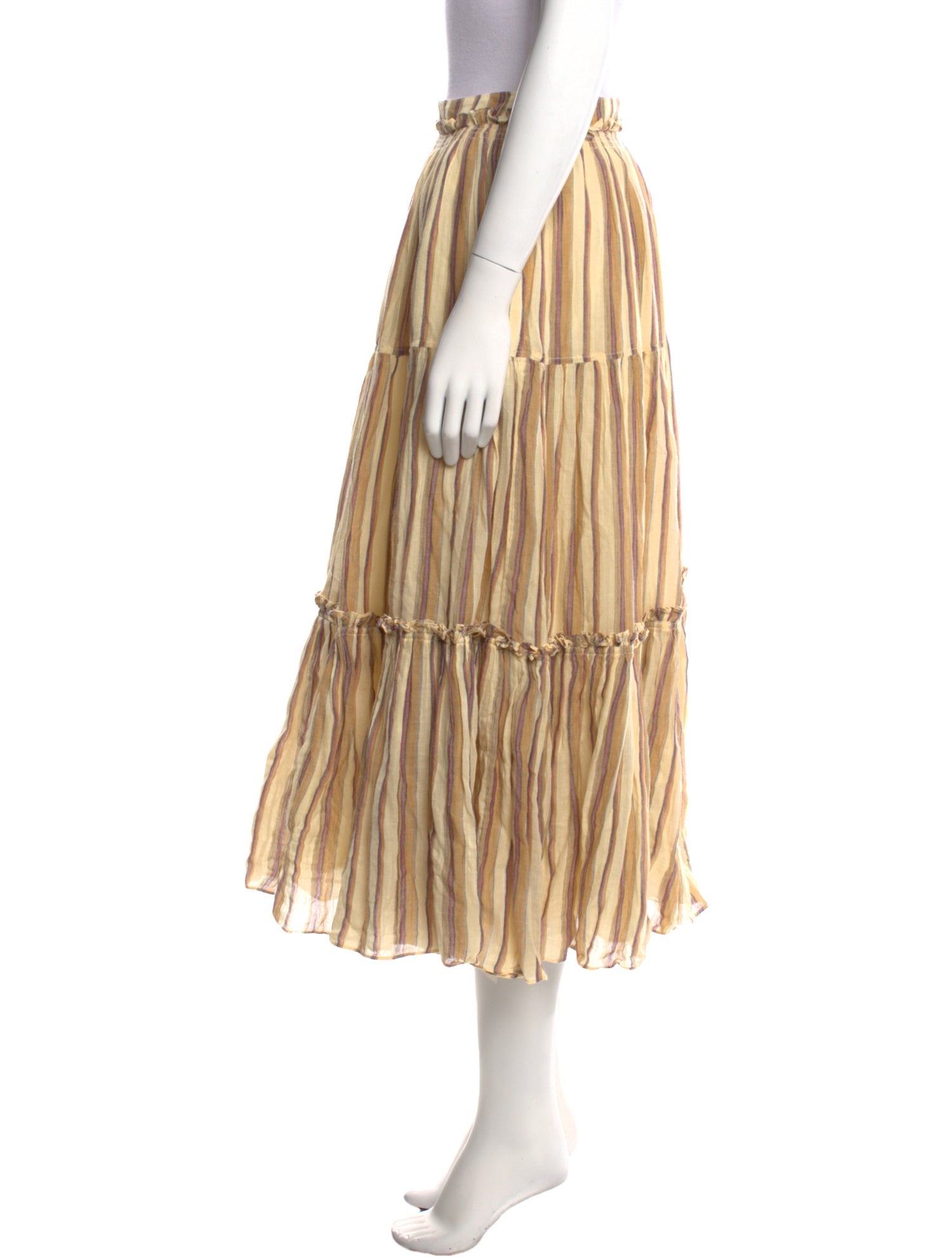 Ulla Johnson Striped Midi Length Skirt