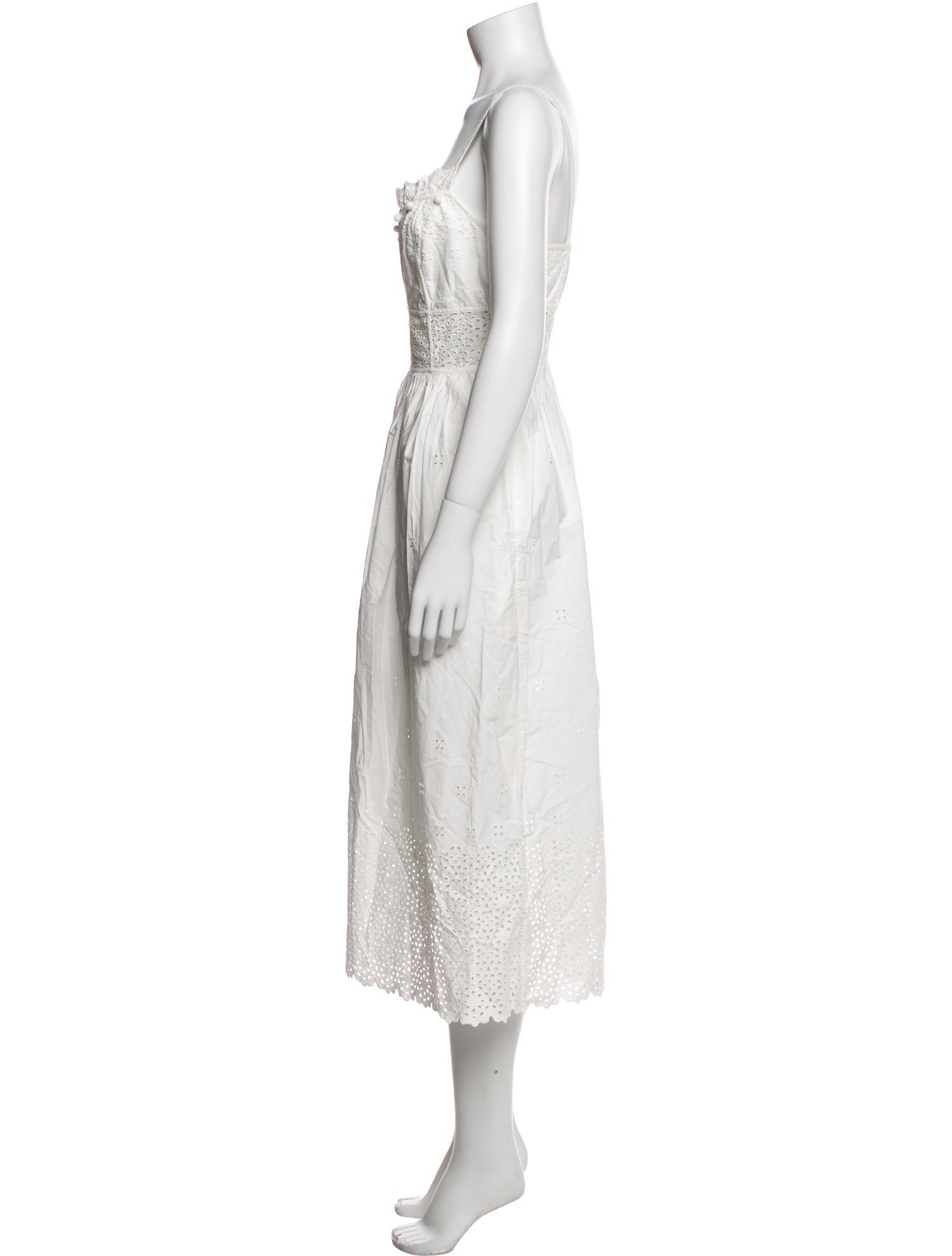 Ulla Johnson Square Neckline Midi Length Dress