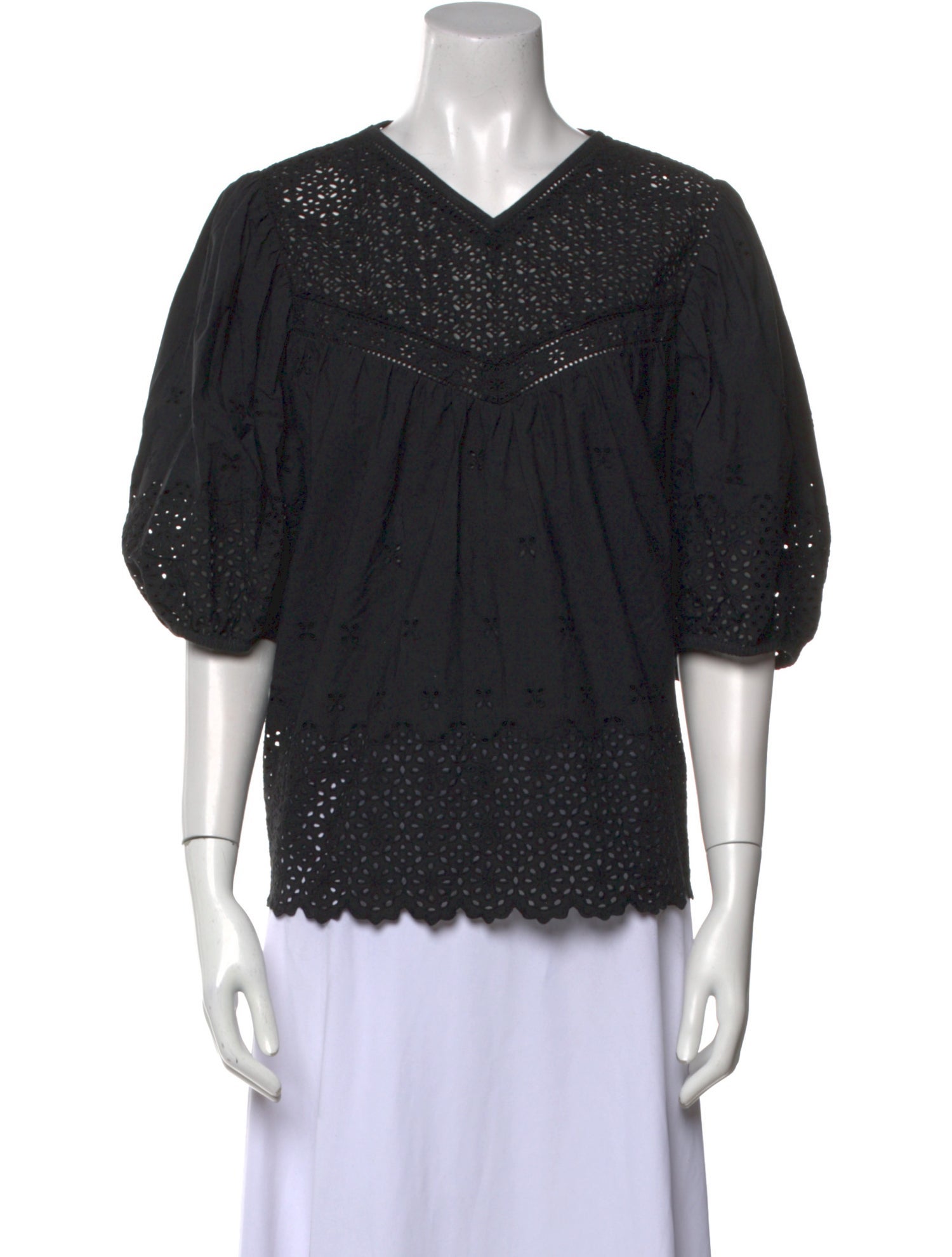 Ulla Johnson V-Neck Three-Quarter Sleeve Blouse