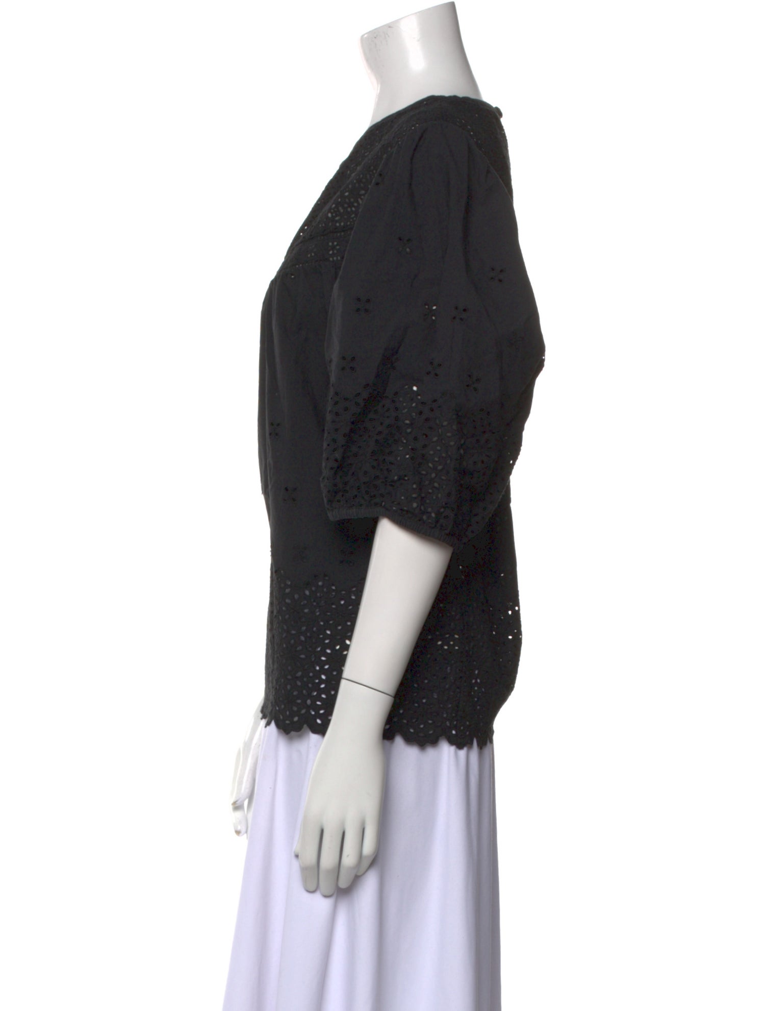 Ulla Johnson V-Neck Three-Quarter Sleeve Blouse