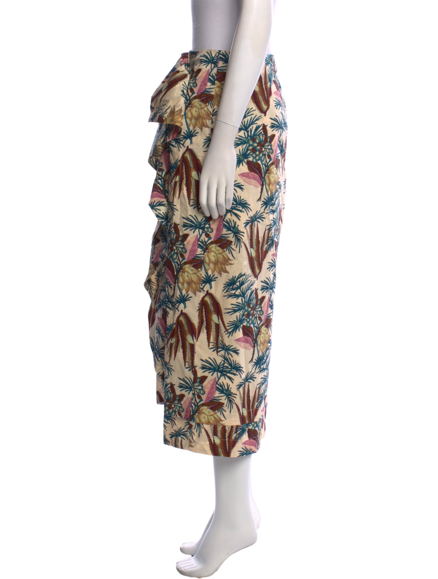 Ulla Johnson Floral Print Midi Length Skirt