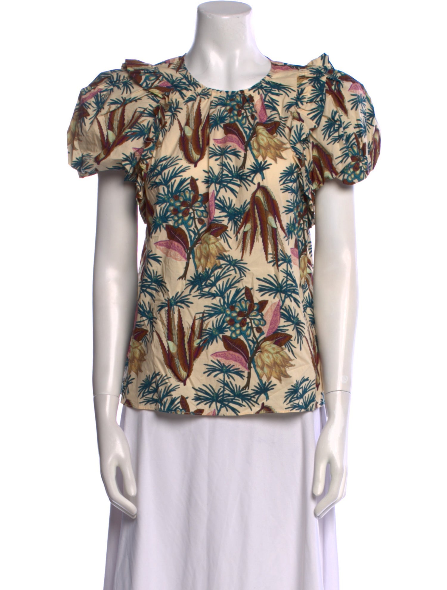 Ulla Johnson Floral Print Crew Neck Top