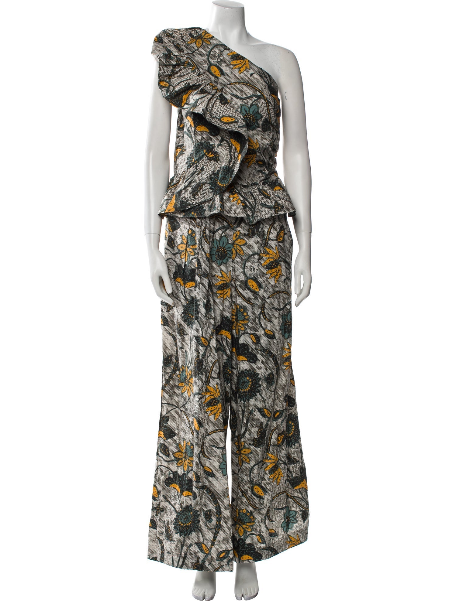 Ulla Johnson Floral Print One-Shoulder Jumpsuit