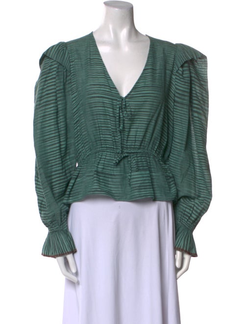 Ulla Johnson Striped V-Neck Top