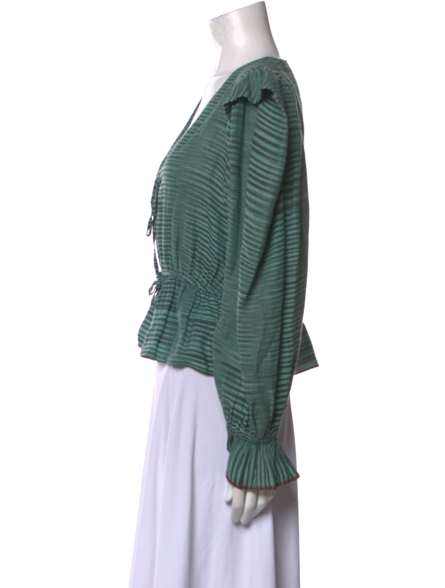 Ulla Johnson Striped V-Neck Top