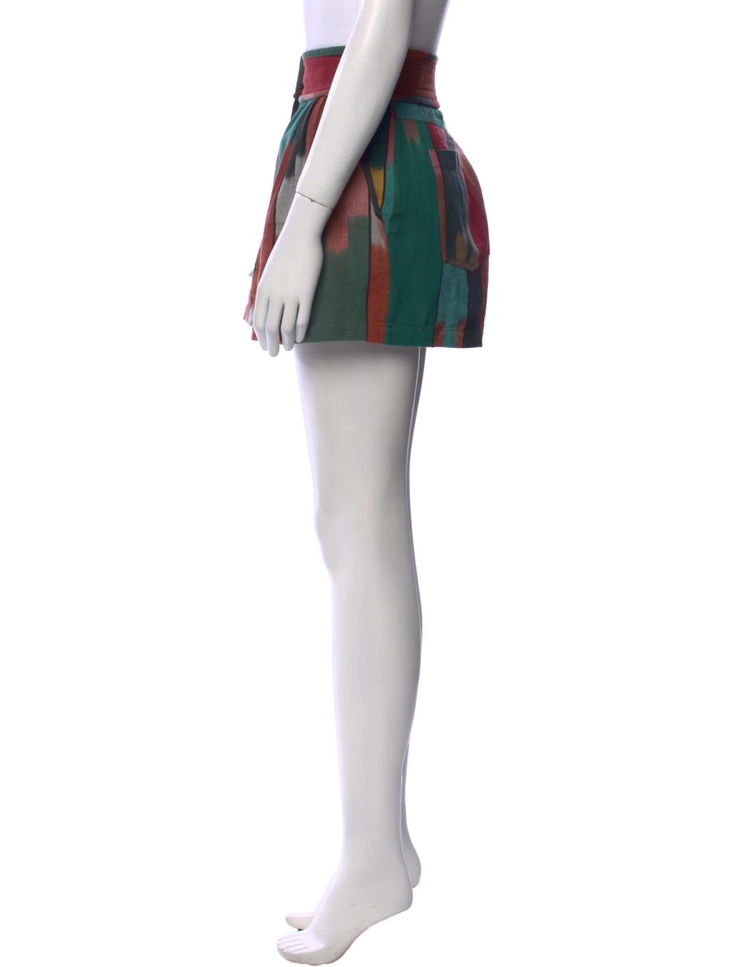 Ulla Johnson Colorblock Pattern Mini Shorts