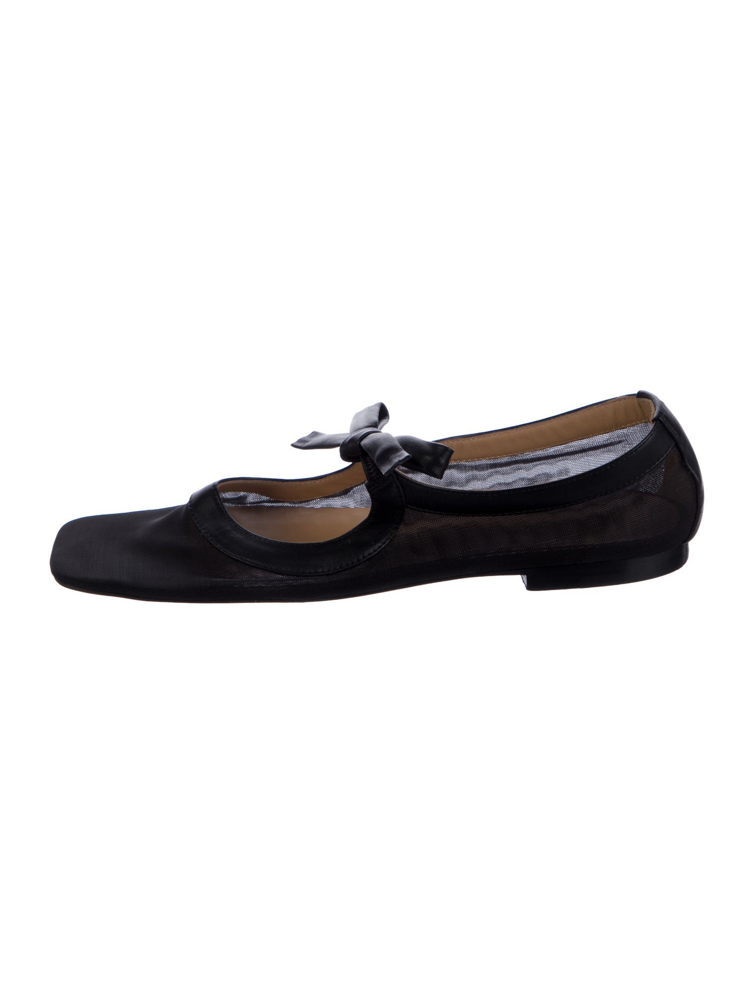 Ulla Johnson Leather Bow Accents Mary Jane Flats