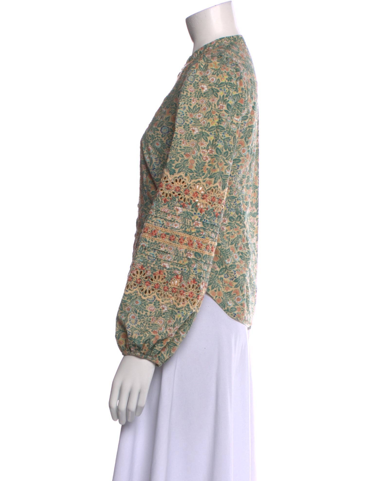 Ulla Johnson Floral Print Crew Neck Blouse