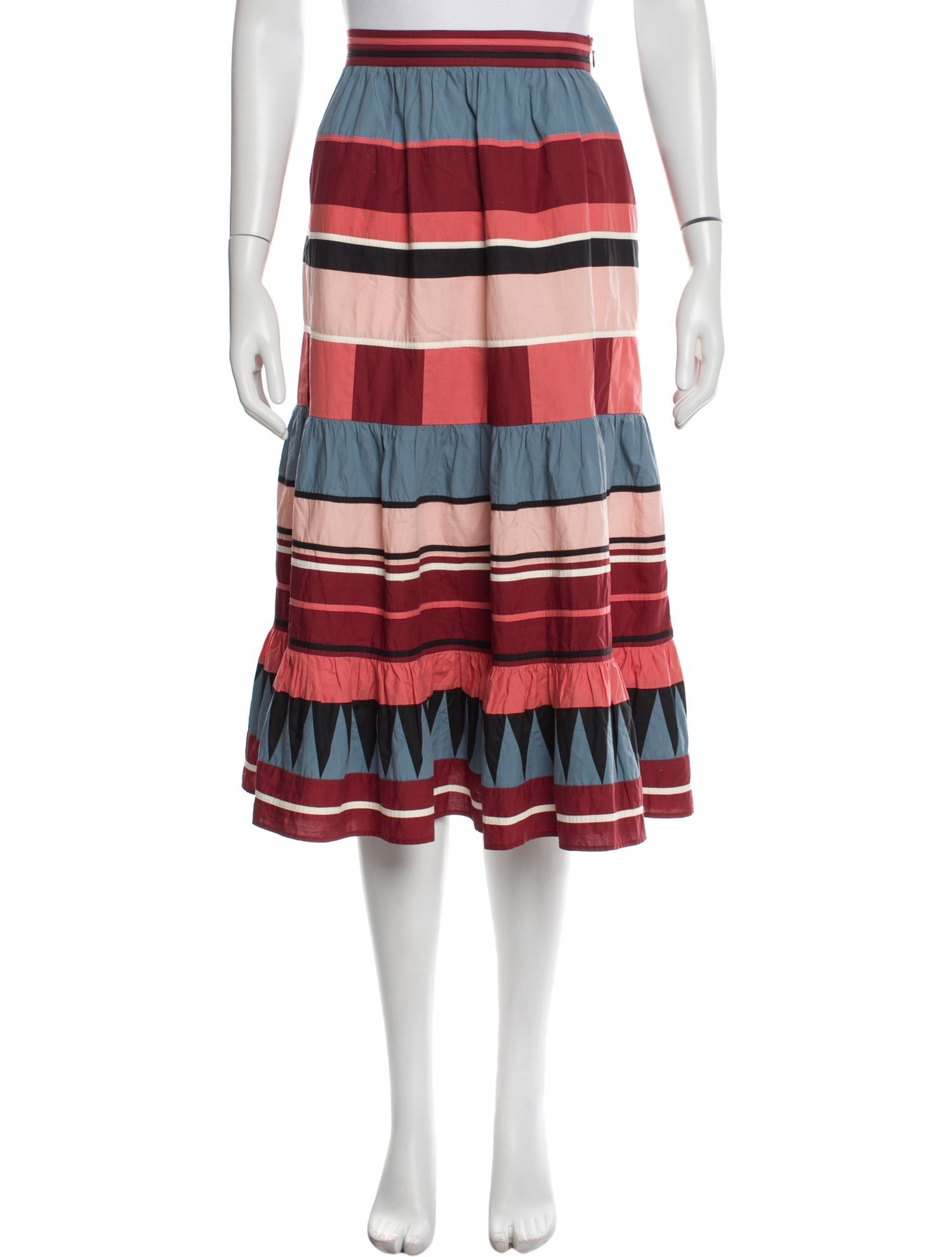 Ulla Johnson Striped Midi Length Skirt