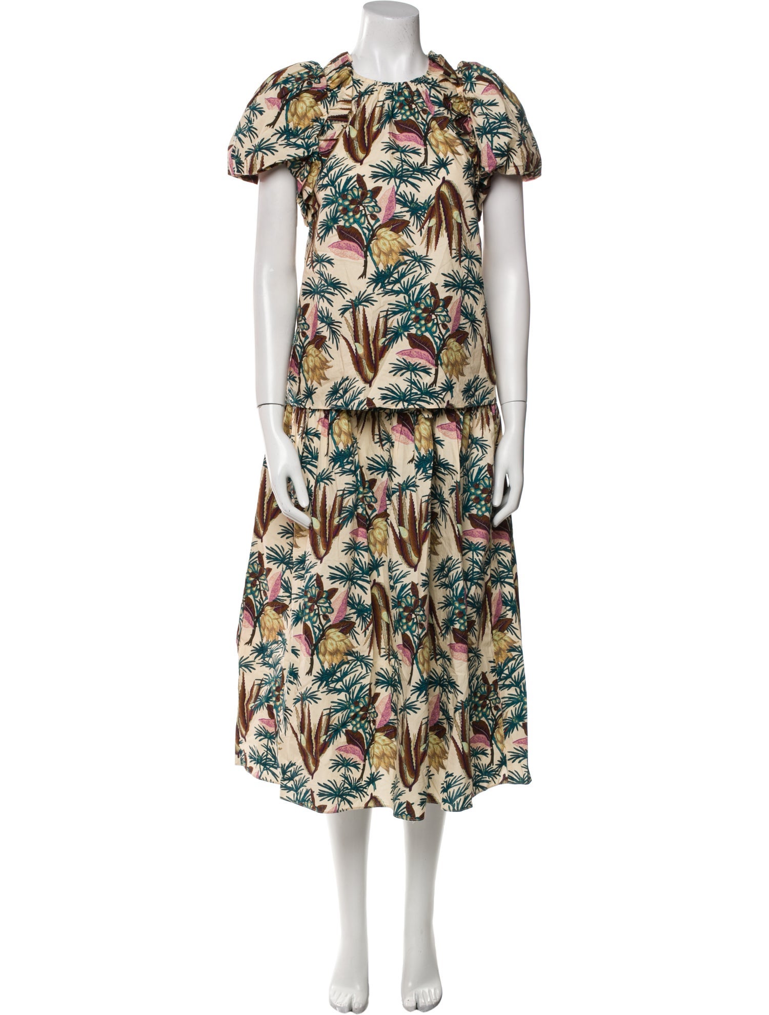 Ulla Johnson Printed Bow Accents Skirt Set