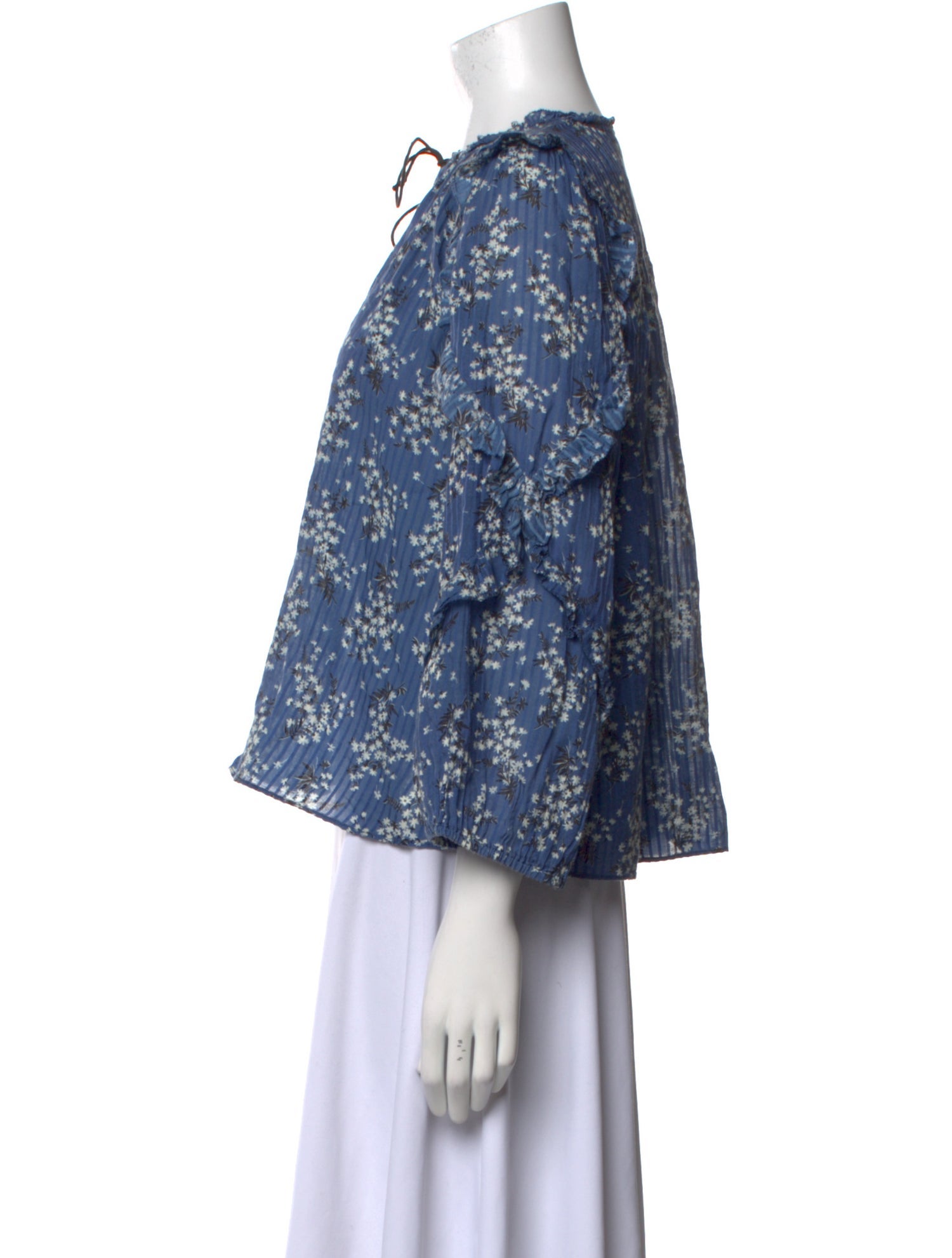 Ulla Johnson Floral Print Mock Neck Blouse