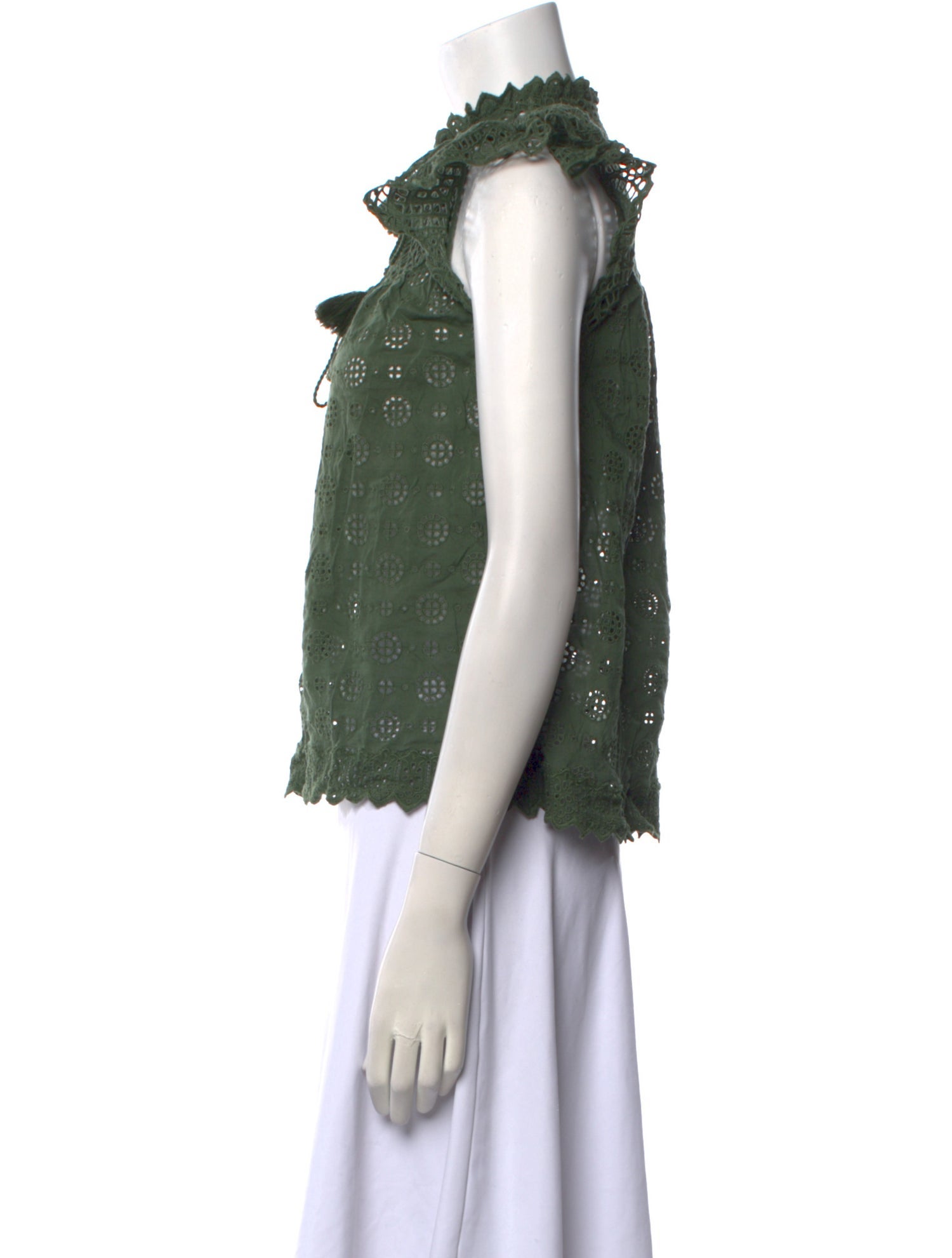 Ulla Johnson Lace Pattern Mock Neck Blouse