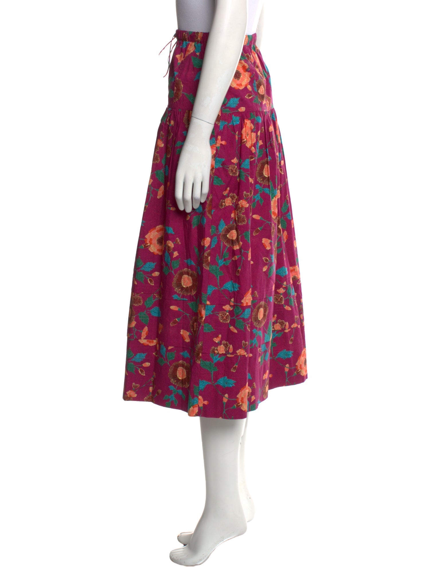 Ulla Johnson Floral Print Midi Length Skirt