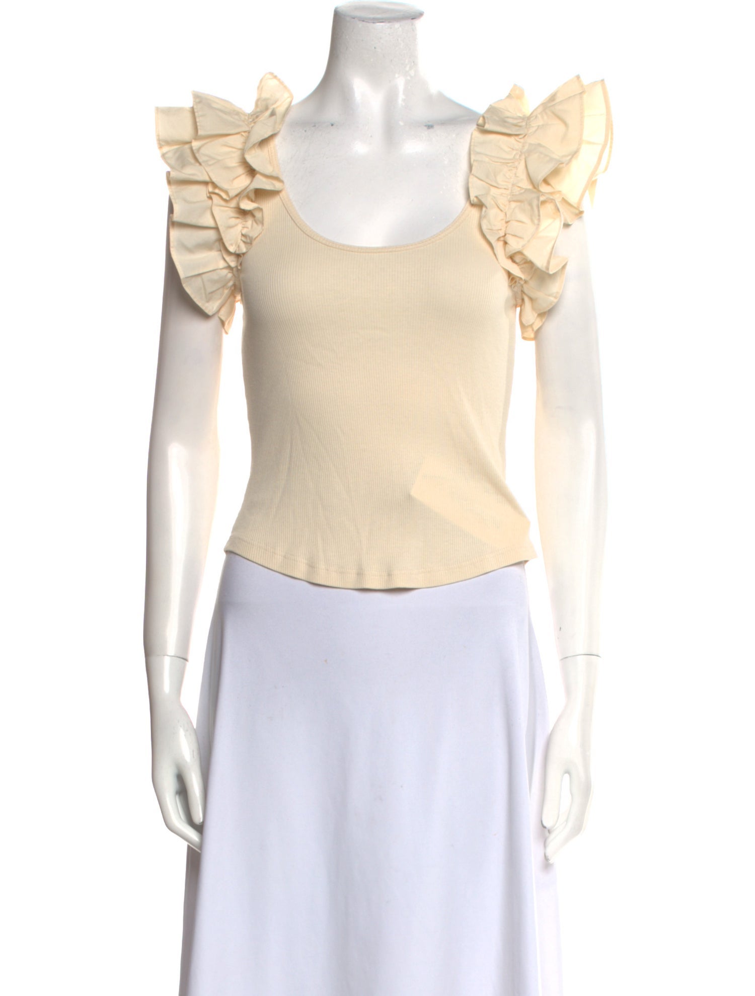 Ulla Johnson Scoop Neck Short Sleeve Crop Top