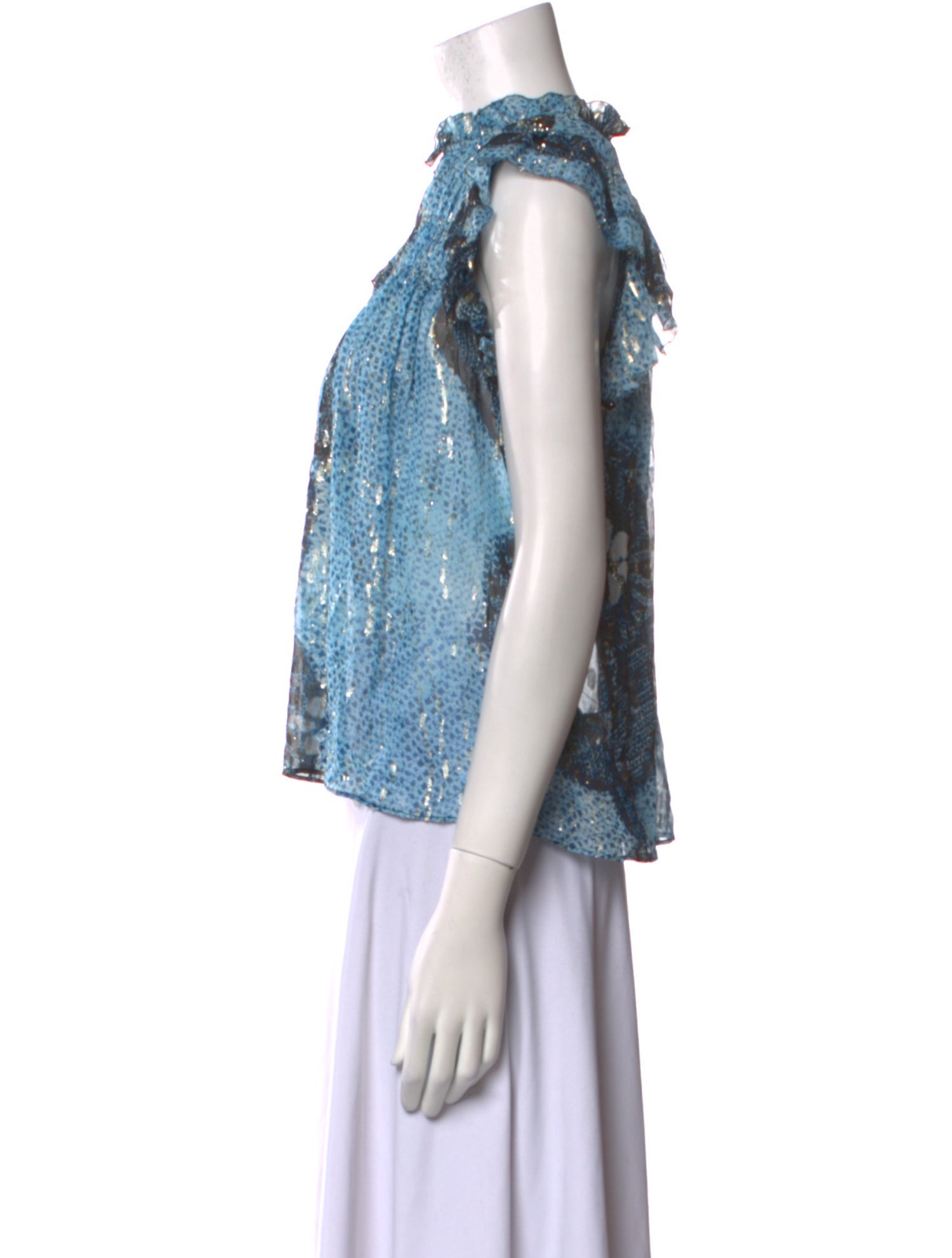 Ulla Johnson Silk Mock Neck Blouse