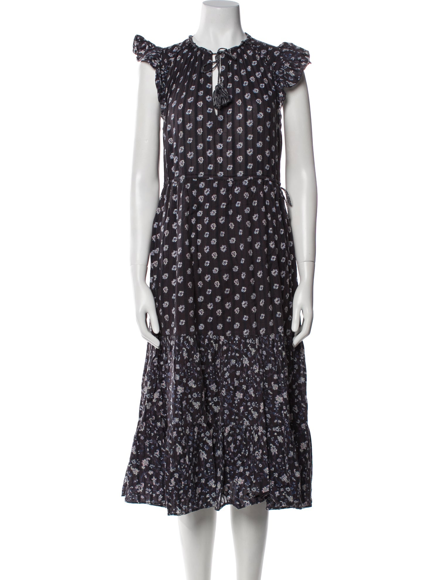 Ulla Johnson Floral Print Midi Length Dress