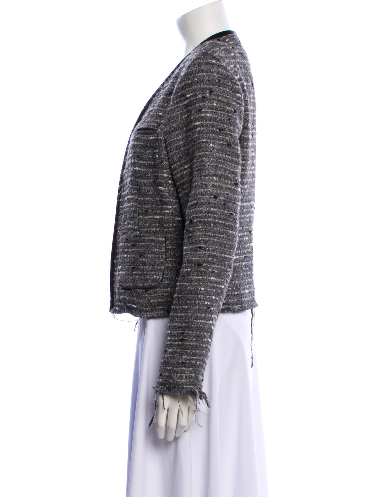 Ulla Johnson Virgin Wool Tweed Pattern Evening Jacket