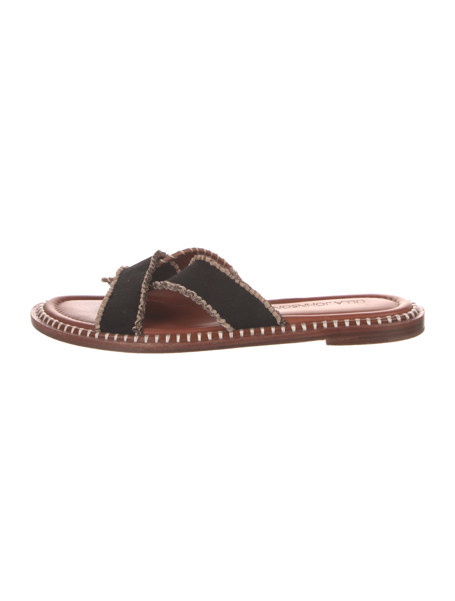 Ulla Johnson Leather Grosgrain Trim Slides