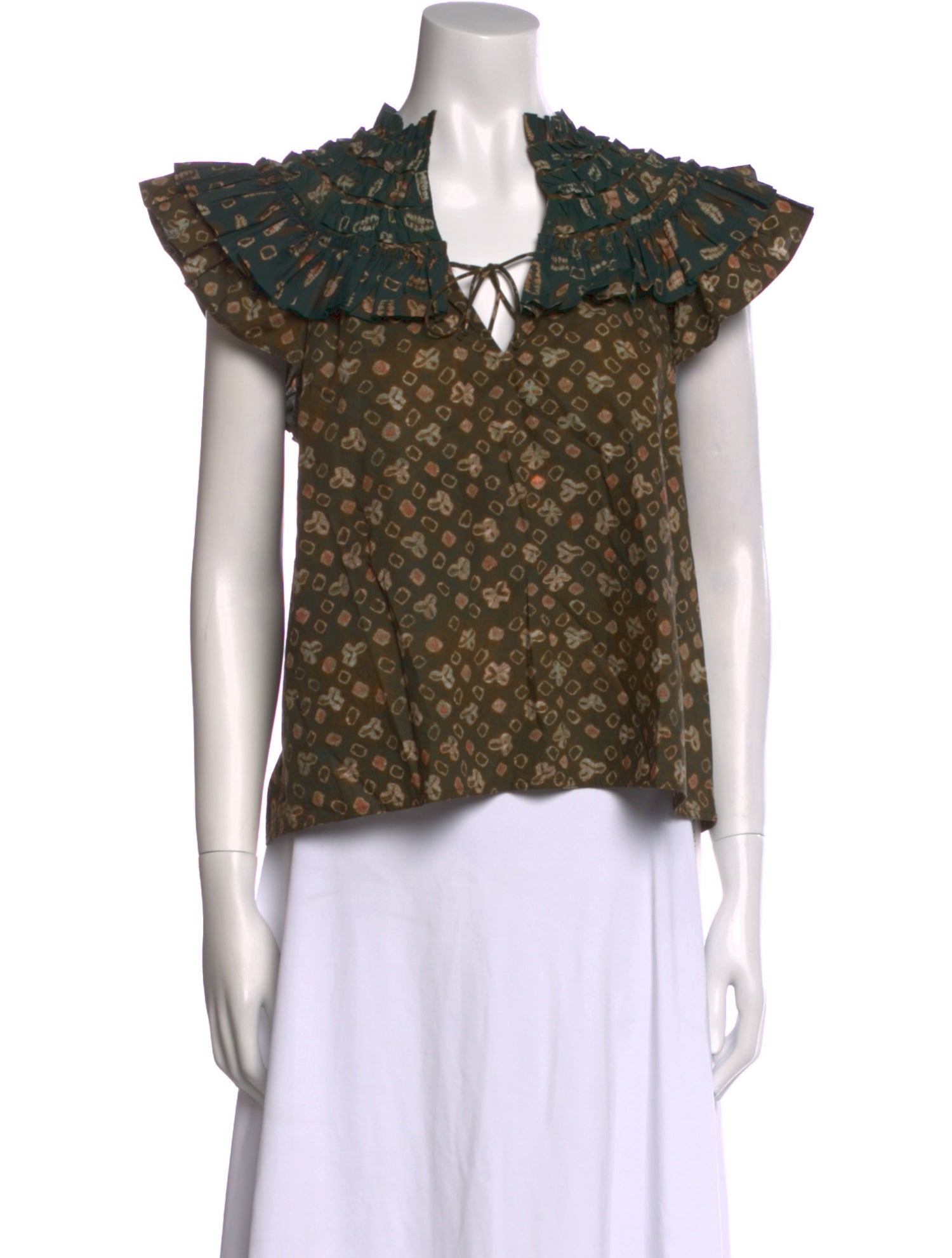 Ulla Johnson Floral Print Tie Neck Top