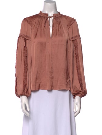 Ulla Johnson Mock Neck Long Sleeve Blouse