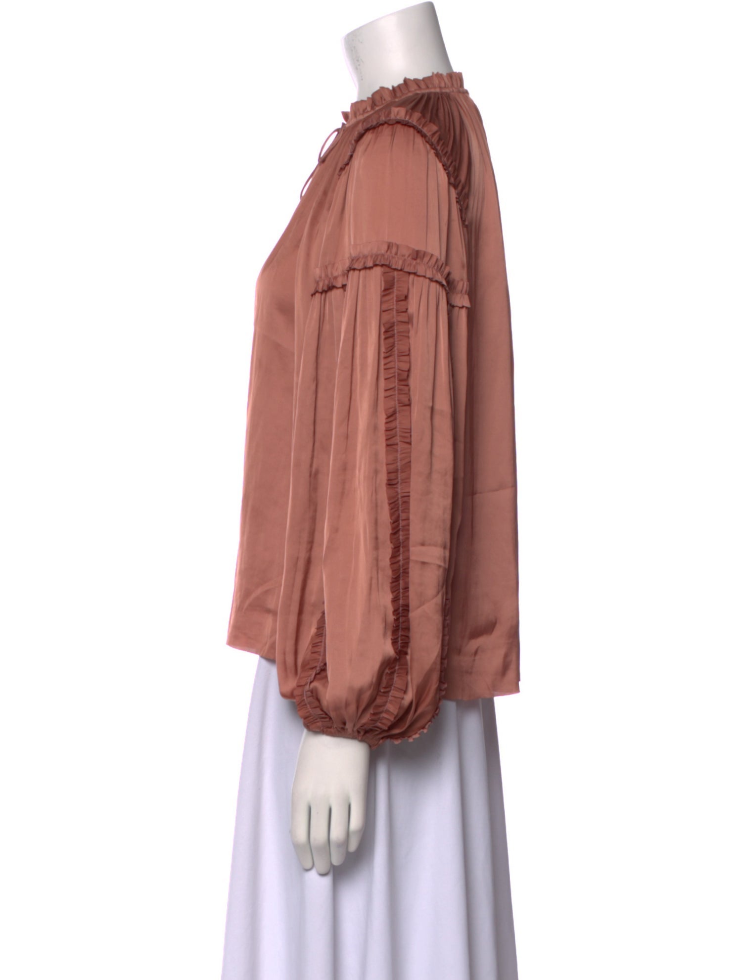 Ulla Johnson Mock Neck Long Sleeve Blouse