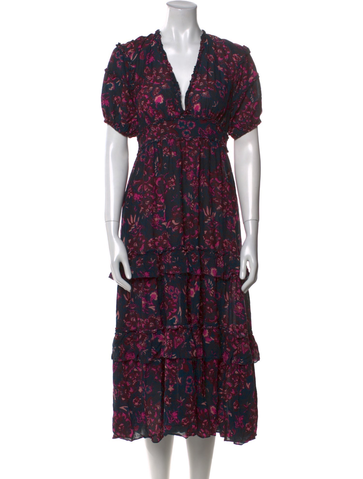 Ulla Johnson Floral Print Midi Length Dress