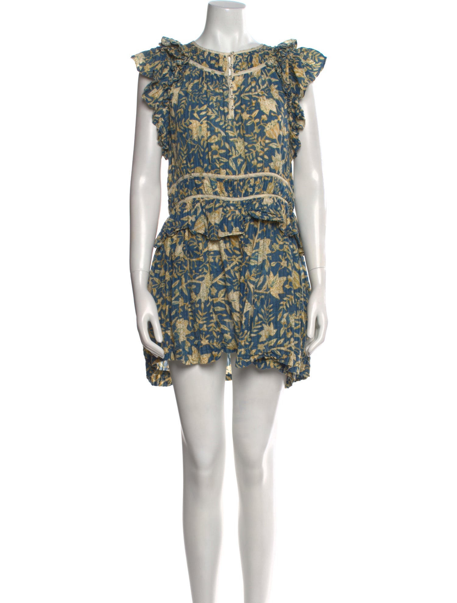 Ulla Johnson Printed Scoop Neck Romper