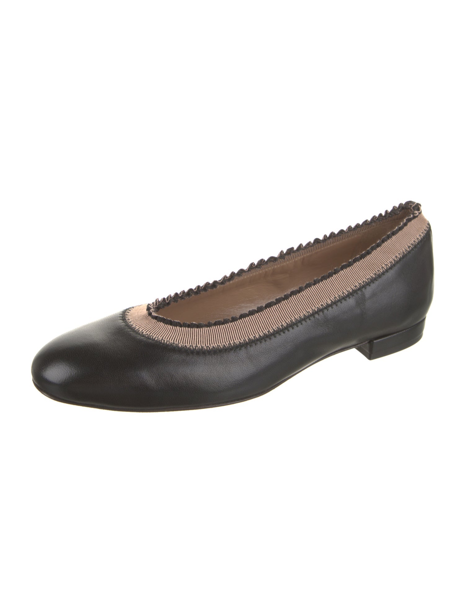 Ulla Johnson Leather Ruffle Embellishment Ballet Flats