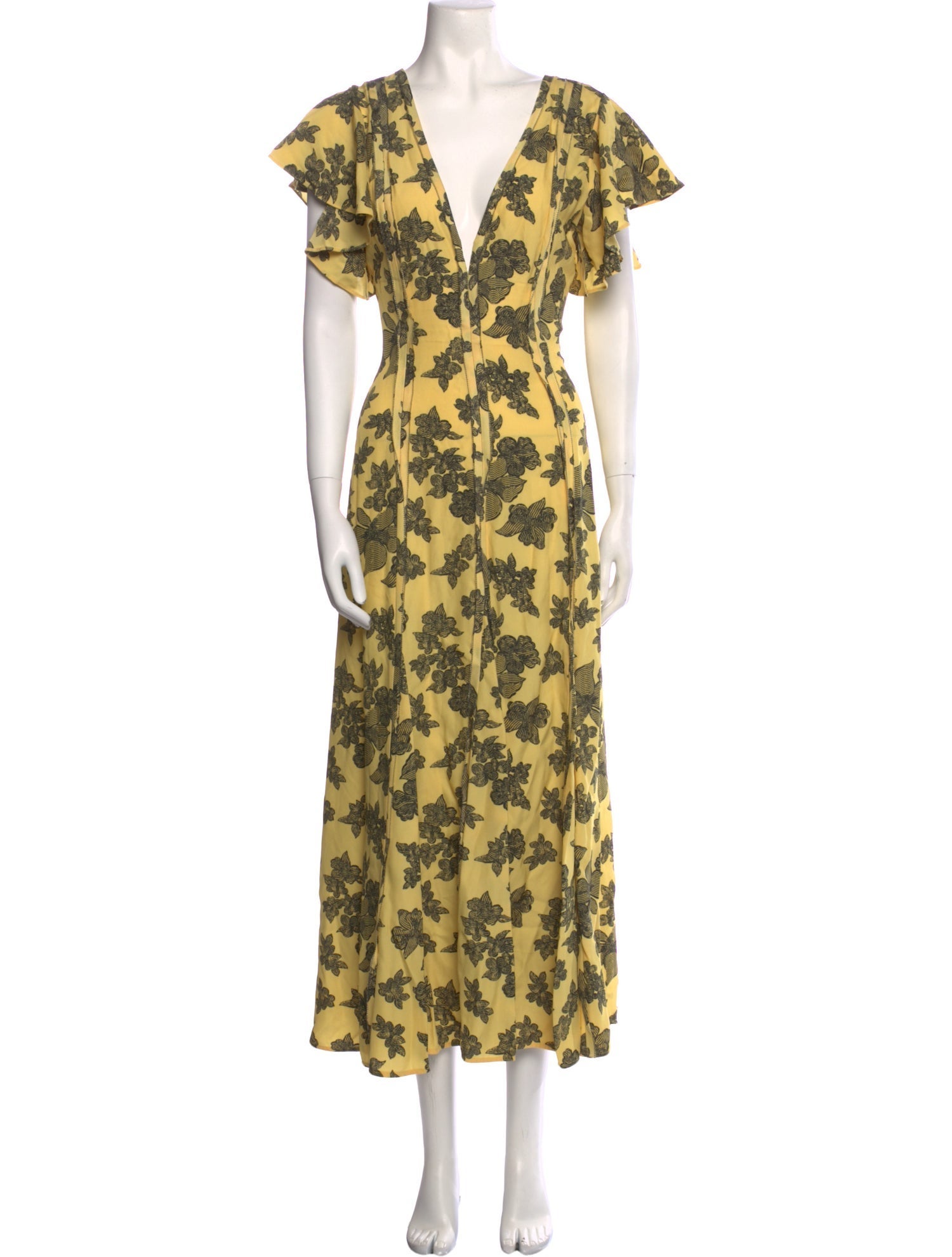 Ulla Johnson Floral Print Midi Length Dress