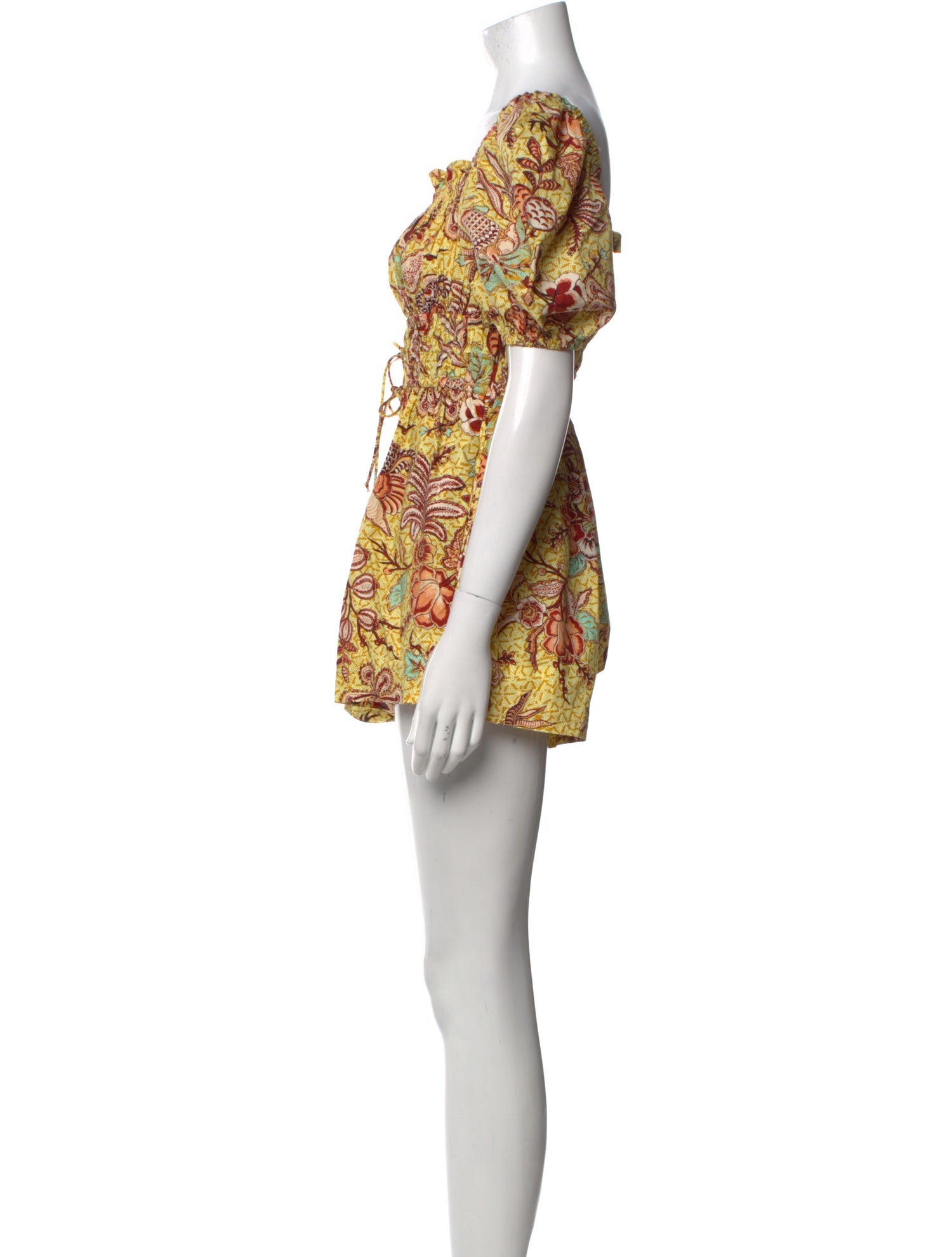 Ulla Johnson Floral Print Square Neckline Romper