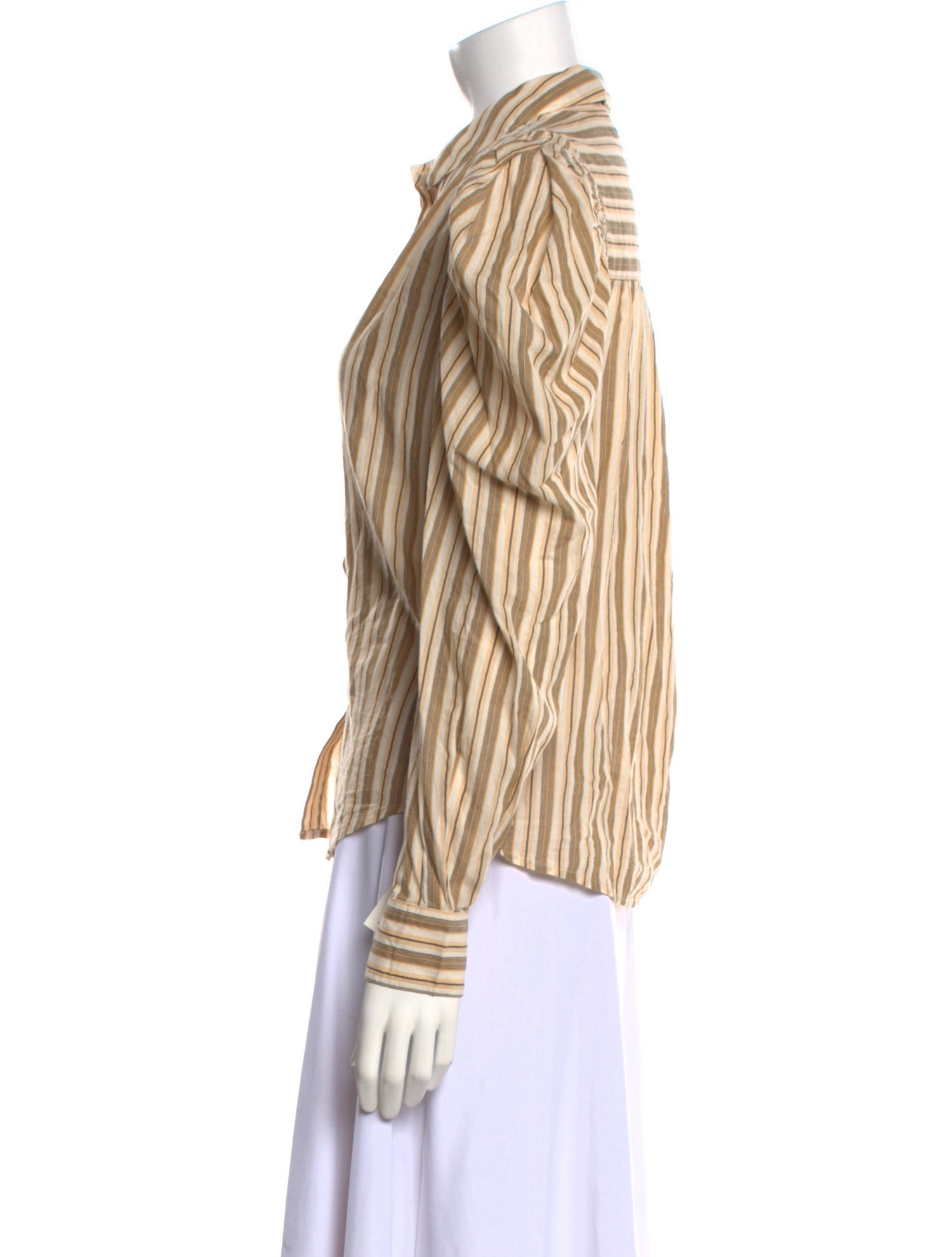 Ulla Johnson Striped Long Sleeve Button-Up Top w/ Tags