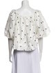 Ulla Johnson Printed Off-The-Shoulder Crop Top