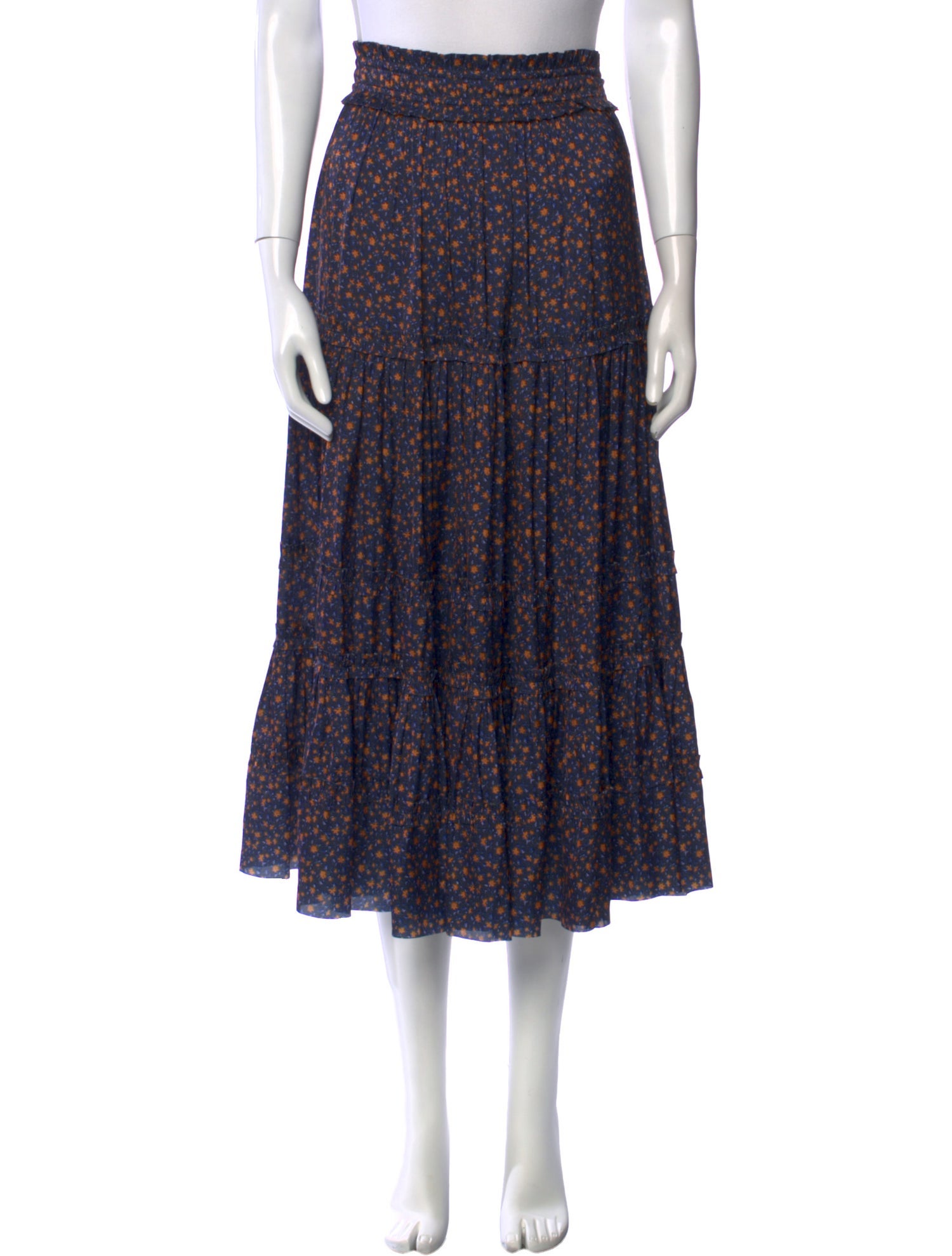 Ulla Johnson Floral Print Midi Length Skirt