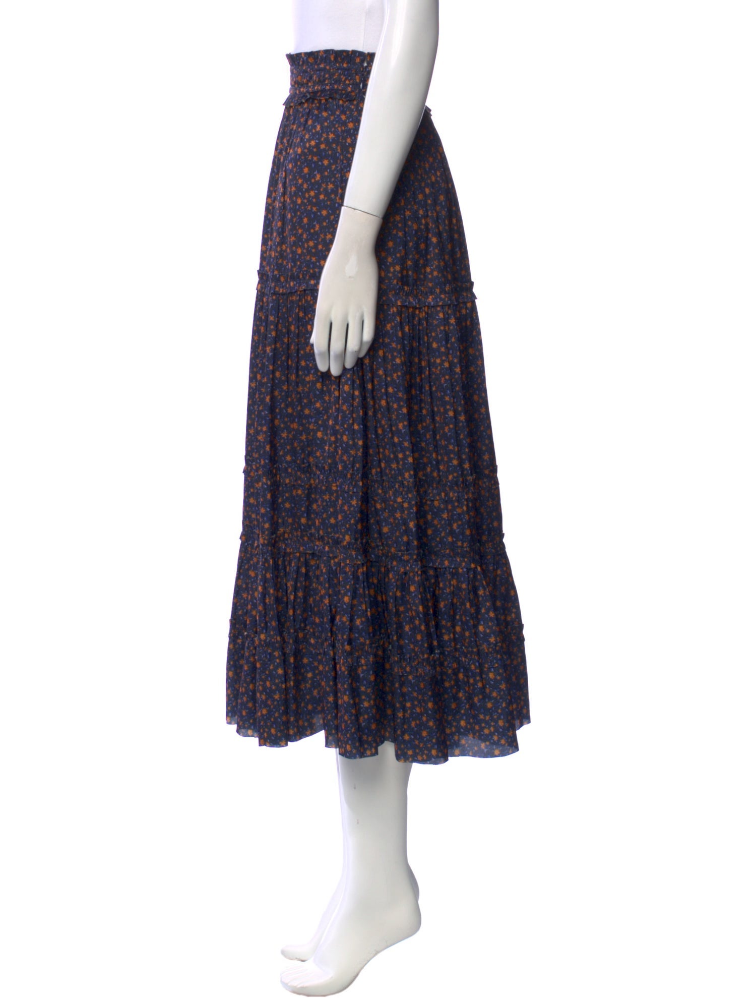 Ulla Johnson Floral Print Midi Length Skirt