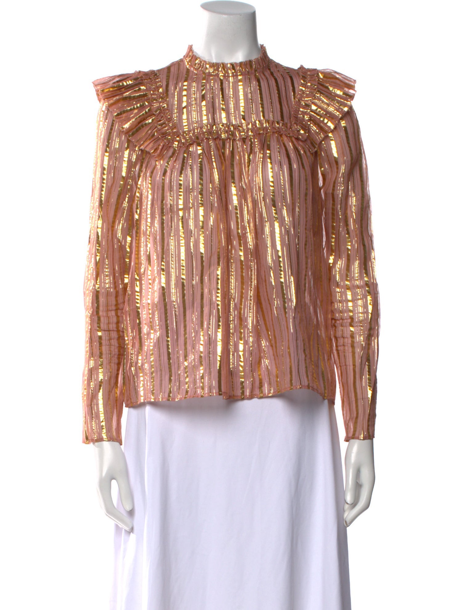 Ulla Johnson Silk Mock Neck Blouse