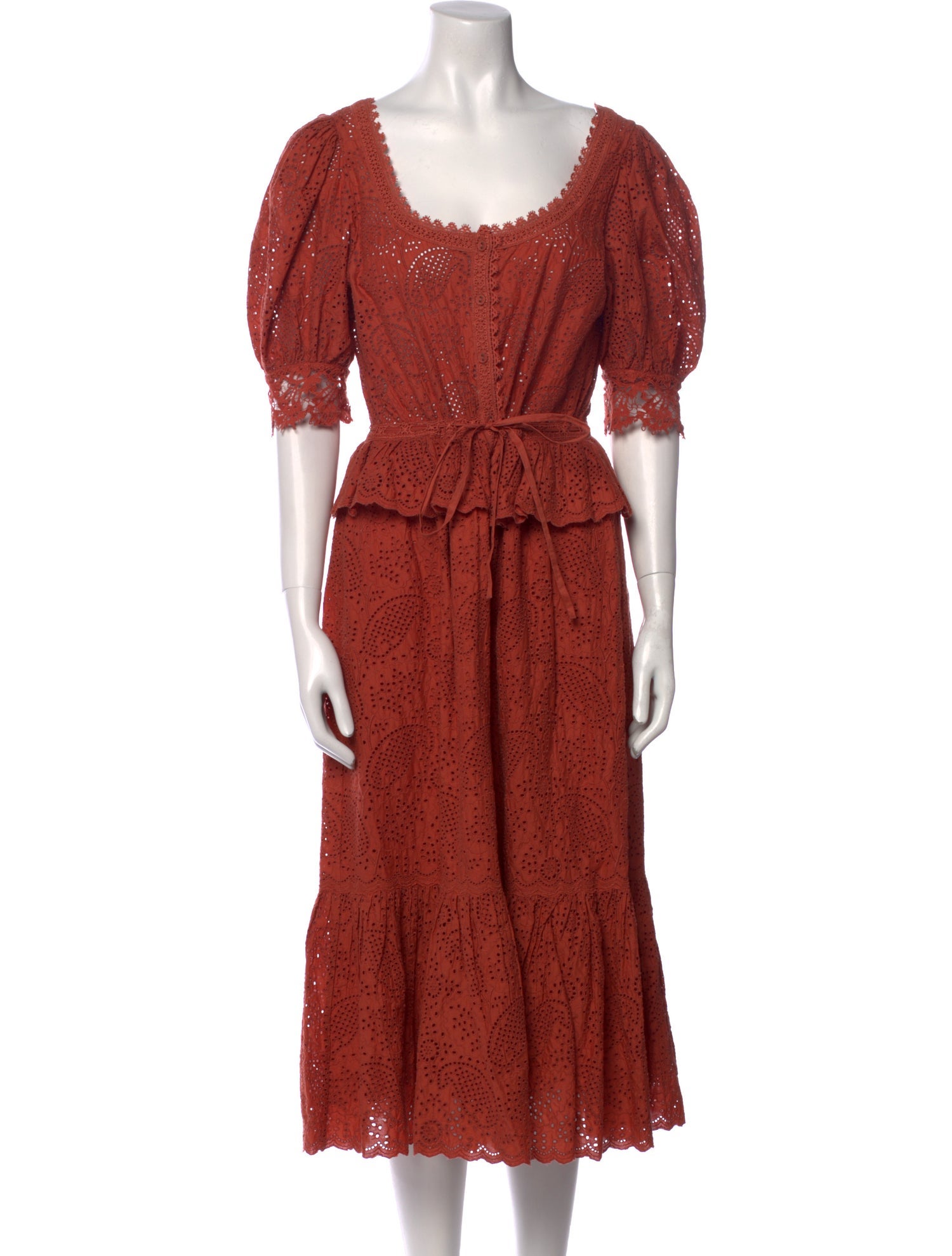 Ulla Johnson Scoop Neck Midi Length Dress